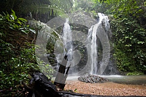 Paradise waterfalls in deep tropical forest, Koh Lanta, Thailand