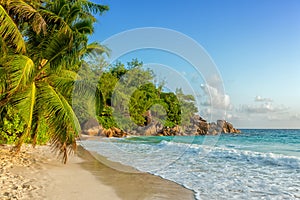 Paradisiac anse georgette beach in seychelles