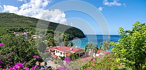 Paradisiac Caribbean landscape with the famous Anse Dufour in Martinique