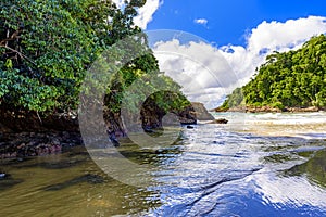 Paradisiacal and preserved beach in Itacare in Bahia