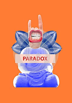 Paradox. Modern design. Contemporary art collage.