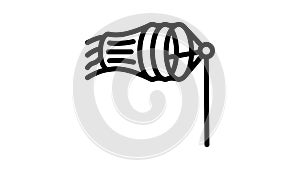 parafoil kite line icon animation