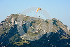 Paragider above the Alps
