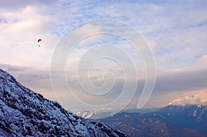 Paraglide in mountains