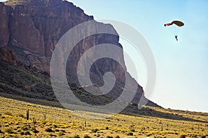 A Paraglide Off Flatiron in the Superstition Mountain Wilderness