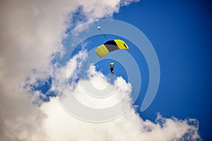 Paraglide silhouette on daylight skyes