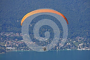 Paraglider above Lake Annecy