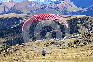 Paraglider in the air