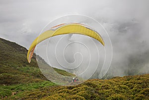 Paraglider in the Alps. Austria
