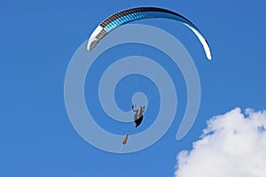 Paraglider being towed by a winch