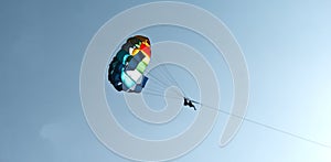 Paraglider couple in skies of Goa India