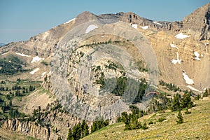 Paraglider Floats Down After Launching From Rendezvous Mountain