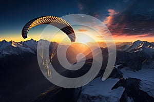 paraglider fly in the mountains