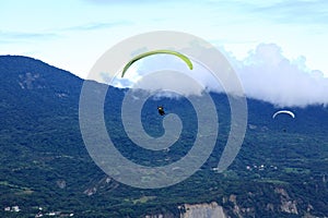 Paraglider flying at Taitung Luye Gaotai