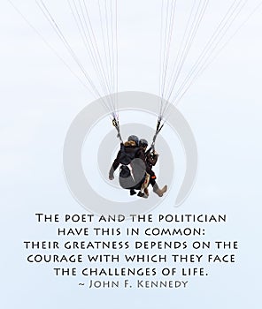 Paraglider and JFK quote photo