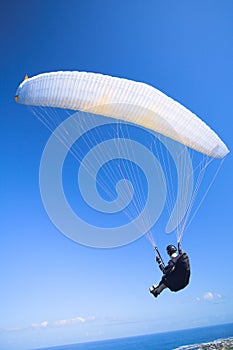 Paraglider launching