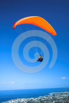 Paraglider launching photo