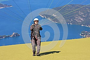 Paraglider launching wing