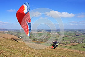 Paraglider launching wing