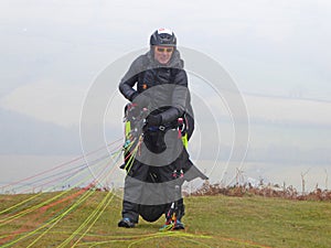 Paraglider launching wing