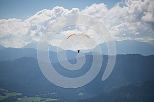 Paraglider in the mountains of Lenggries