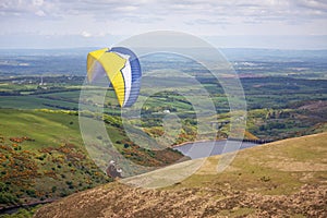 Paraglider over Dartmoor