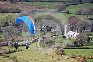 Paraglider over Dartmoor