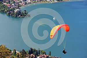 Paraglider over Lake Annecy