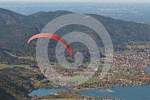 Paraglider over Lake Tegernsee