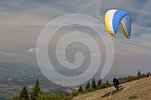 Paraglider taking off