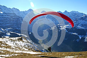 Paraglider taking-off photo