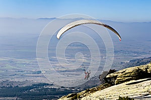 Paraglider taking off