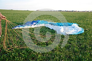 Paraglider about to take off