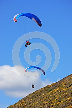 Paragliders over Rhossili