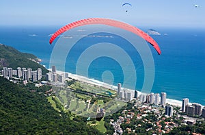 Paragliders by the sea. Rio de Janeiro. photo