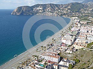 Paragliding above La Herradura in Andalucia, Spain photo