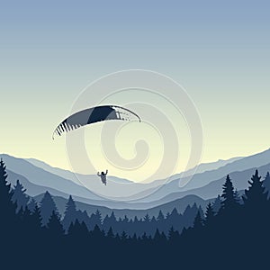 Paragliding adventure blue mountain view