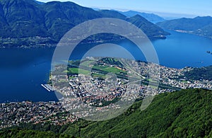 Paragliding-airshot from Locarno-City and Ascona at Lake