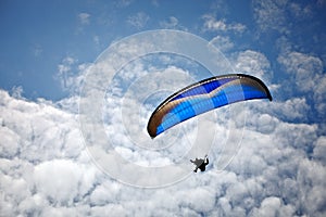 Paragliding along beautiful coastline.