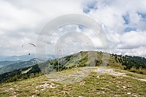 Paragliding, Donovaly, horská scéna, Slovensko