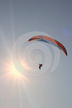 Paragliding flying in Lefkada, Greece