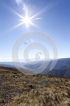 Paragliding, good paragliding, paragliding high in the mountains