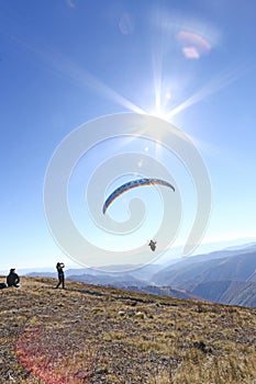 Paragliding, good paragliding, paragliding high in the mountains