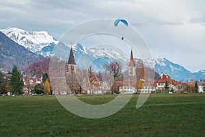 Paragliding at Interlaken Hohematte Park - Interlaken, Switzerland