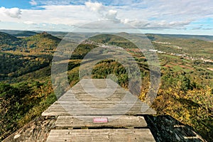 Paragliding launch site on a mountaintop