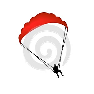 Paragliding man vector silhouette photo