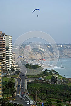 Paragliding at Miraflores Pier, Lima - Peru