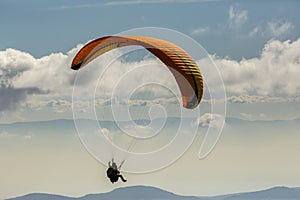 Paragliding in Montsec, Lleida, Pyrenees, Spain photo