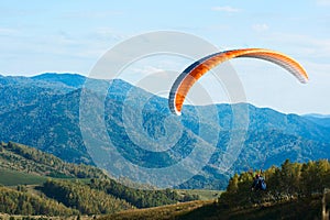 Paragliding in mountains