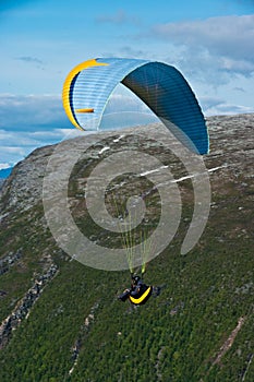 Paragliding in mountains